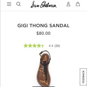 Sam Edelman Black GIGI thong sandal